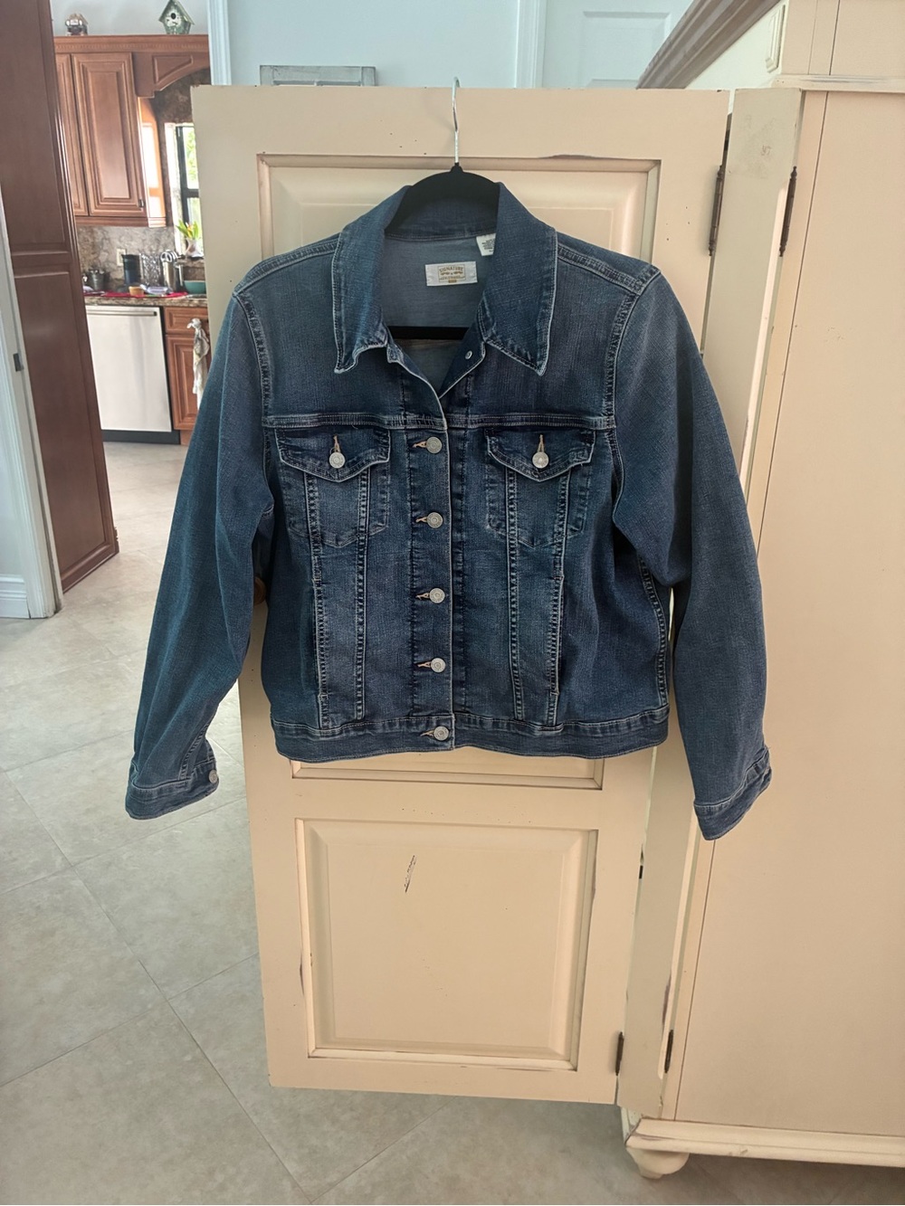 Levi’s Signature XL Classic Blue Denim Jacket - Women's Jean  PAINTED BACK - Picture 3 of 8